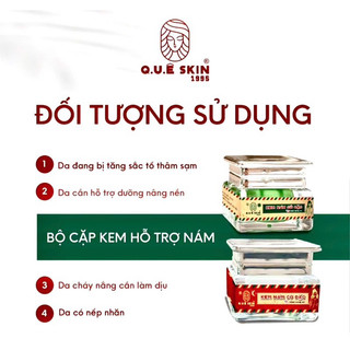 BỘ NÁM LỚN NGÀY - ĐÊM nhà Quê Skin hỗ trợ xử lí về nám và giúp sáng da từ bưởi, cam vàng, gạo vắt và tía tô