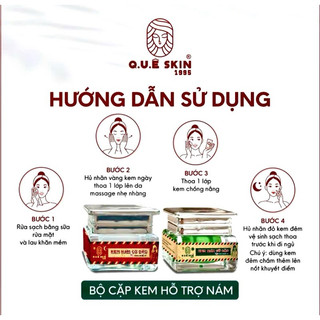 BỘ NÁM LỚN NGÀY - ĐÊM nhà Quê Skin hỗ trợ xử lí về nám và giúp sáng da từ bưởi, cam vàng, gạo vắt và tía tô
