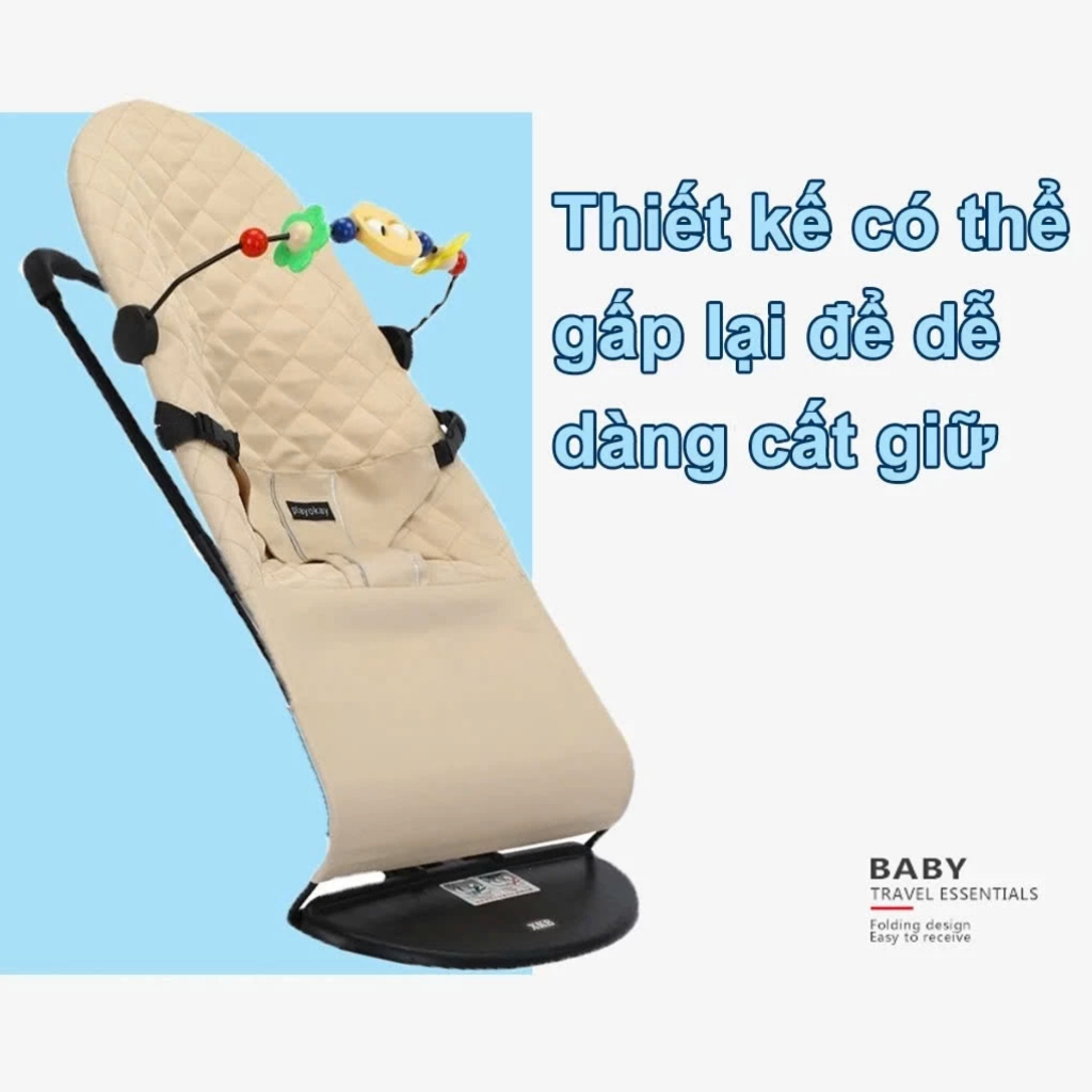 Ghế Nhún Rung Cao Cấp Cho Bé Sơ Sinh  G22, ghế ngồi bập bênh, Chống Võng Lưng, Chất Vải Cotton Thoáng Mát Thoải Mái