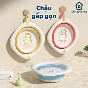 Chậu Rửa Mặt Gấp Gọn Cho Bé Sơ Sinh DINO Thau Cho Bé Cao Cấp, An Toàn Sức Khỏe