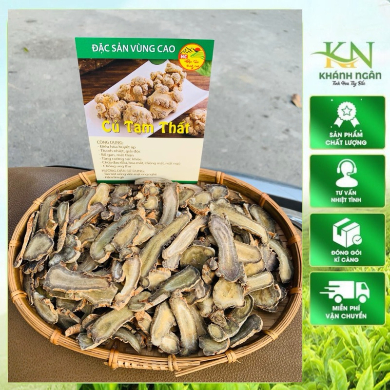 Tam Thất Bắc Thái Lát Khô Nguyên Chất 100% - Thái Lát Sẵn, Hỗ Trợ Sức Khỏe(Tam thất già,thơm,dược tinh cao)