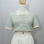 Áo thun polo nữ cộc tay, thiết kế kẻ sọc mới, chất vải coton thoáng mát, hot 2025