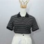 Áo thun polo nữ cộc tay, thiết kế kẻ sọc mới, chất vải coton thoáng mát, hot 2025