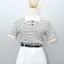 Áo thun polo nữ cộc tay, thiết kế kẻ sọc mới, chất vải coton thoáng mát, hot 2025