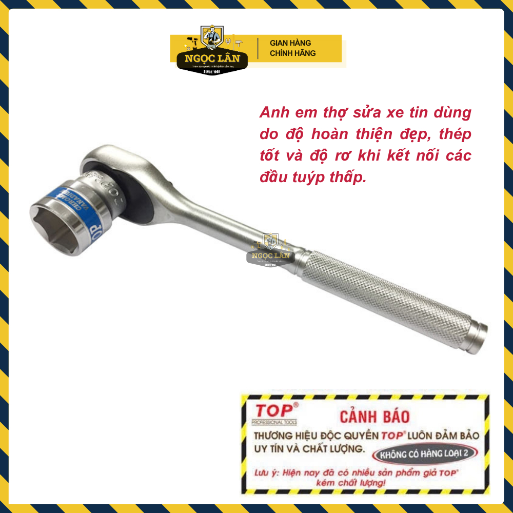 [Hàng chuẩn TOP] Cần siết tự động 1/2'' đâu vuông thép CRV 36 răng thợ sửa xe tin dùng