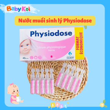 Nước Muối Sinh Lý Physiodose Pháp cho trẻ sơ sinh Vệ sinh mắt, mũi, miệng cho bé (date 2028)