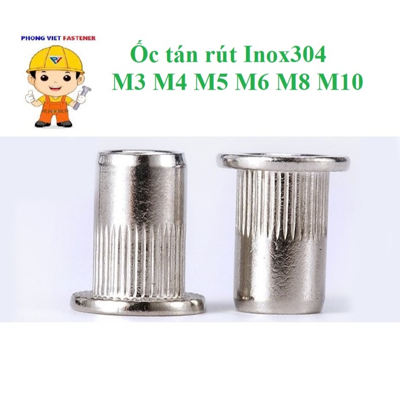 5 cái M3-M10 Ốc tán rút inox 304 M3, M4, M5, M6, M8, M10