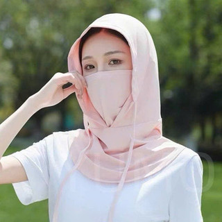 Mũ chống nắng chống tia uv chất liệu silk lạnh chùm kín đầu kèm khẩu trang 🌸🌸🌸