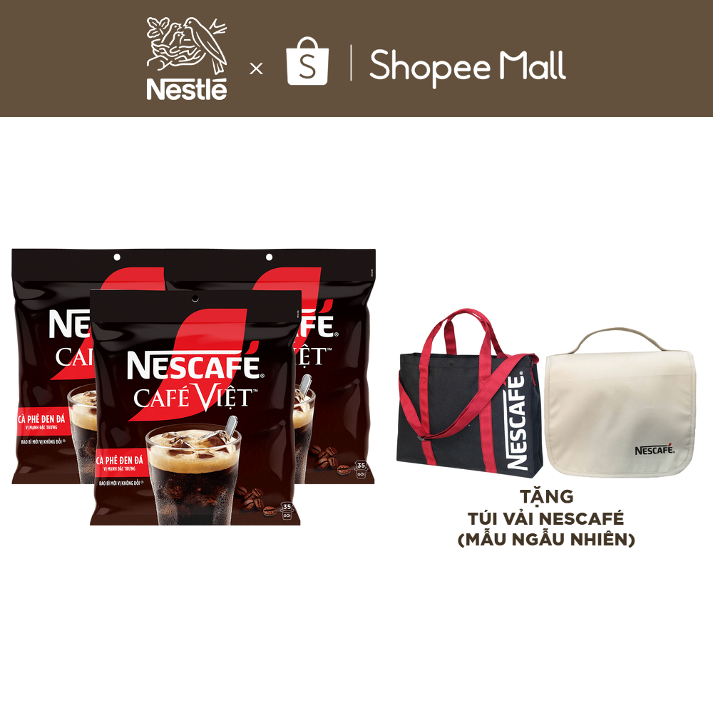 [Tặng Túi vải có dây đeo Nescafe] Combo 3 bịch cà phê hòa tan Nescafé ...