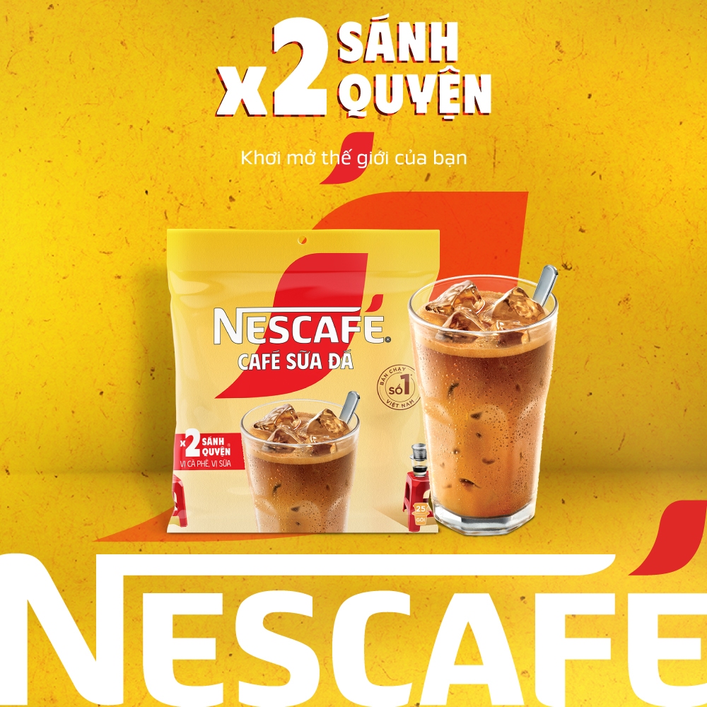 Bịch Cà phê Hòa tan NESCAFÉ CAFÉ SỮA ĐÁ 25 gói Nhân đôi sánh quyện