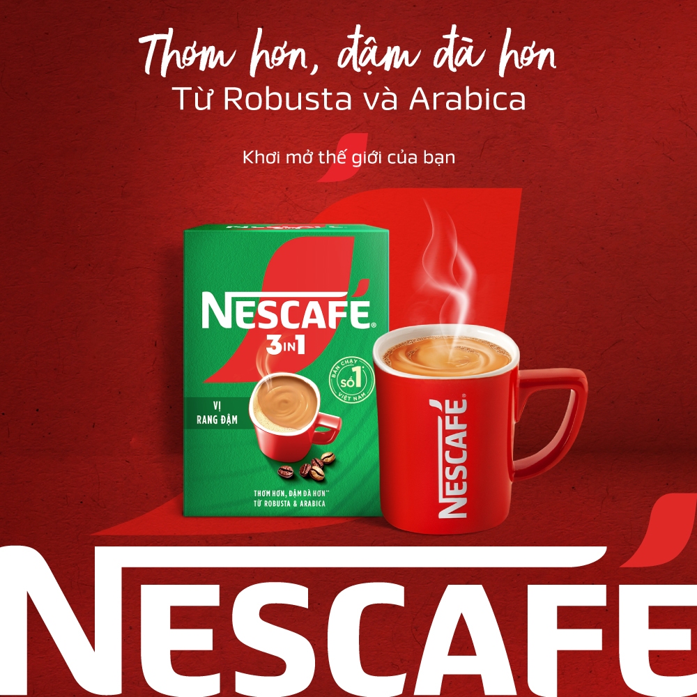 NESCAFE 3IN1 Công thức cải tiến - VỊ RANG ĐẬM (Hộp 20 gói x 16g)