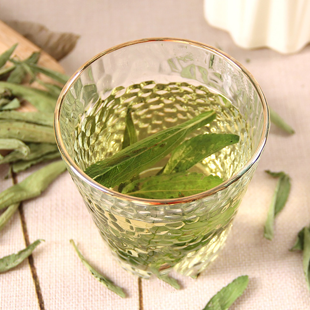 Lá cỏ ngọt sấy khô túi lớn loại 500gram - Hàng sạch thơm giá tốt - Chuyên dùng để pha trà