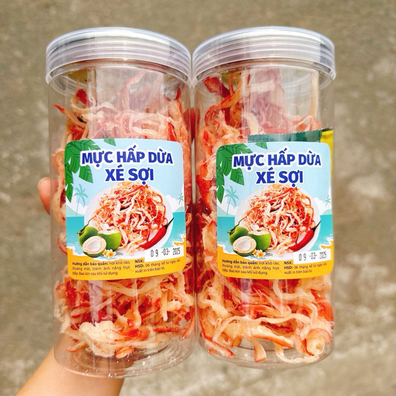 Mực Thái Xé Sợi Hấp Dừa hàng chuẩn loại 1 - 1Hộp 250gr