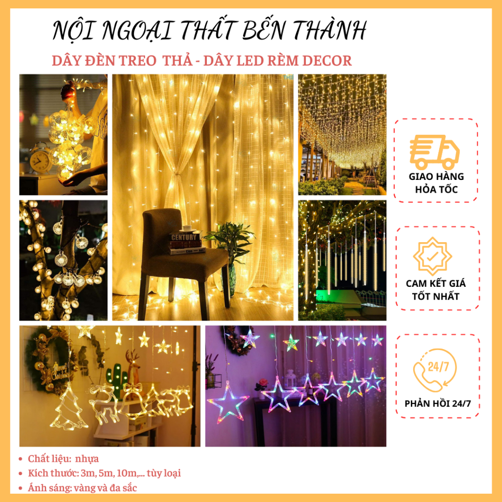 Dây đèn led nháy - đèn led trang trí rèm kiểu decor phòng ngủ - ngoài ...