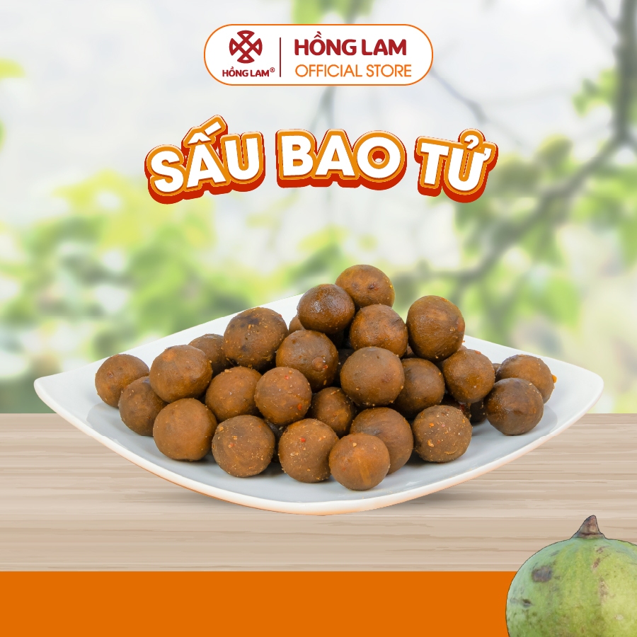 Ảnh Ô mai (xí muội) sấu bao tử Hồng Lam, dạng hộp và gói. Có vị chua, ngọt, cay, giòn 1