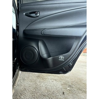 Bộ Dán Chống Xước Tapli Cửa Xe Toyota Vios 2019- 2024- Viền Vân Da Carbon Cao Cấp