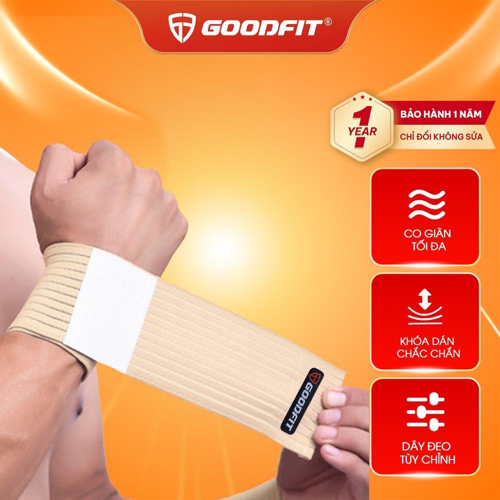 Quấn cổ tay thể thao GoodFit GF307W tập tạ, chơi cầu lông, Tennis