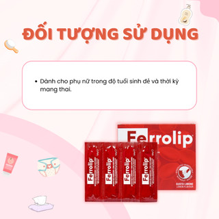 Sắt Sinh Học Ferrolip Bổ Sung Sắt Cho Phụ Nữ Mang Thai Dạng Bột Vị Ngon Dễ Uống Hộp 20 Gói