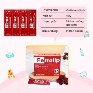 Sắt Sinh Học Ferrolip Bổ Sung Sắt Cho Phụ Nữ Mang Thai Dạng Bột Vị Ngon Dễ Uống Hộp 20 Gói