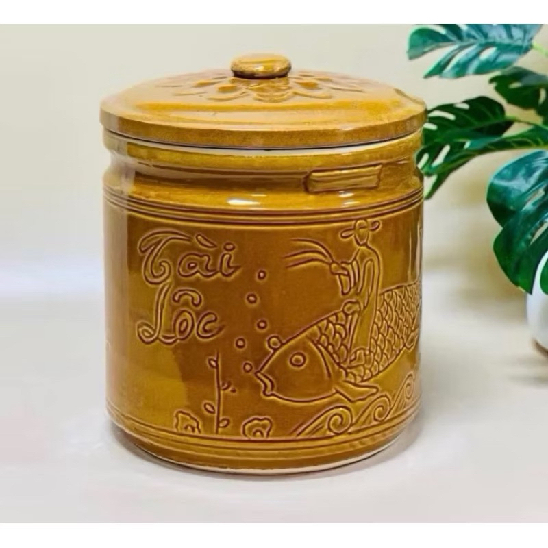 Vại Muối Dưa Muối Cà Muối Kimchi / Hũ Đựng Gạo Đồ Khô Gốm Sứ Bát Tràng Cao Cấp