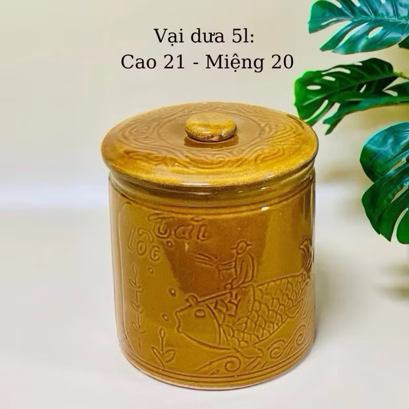 Vại Muối Dưa Muối Cà Muối Kimchi / Hũ Đựng Gạo Đồ Khô Gốm Sứ Bát Tràng Cao Cấp