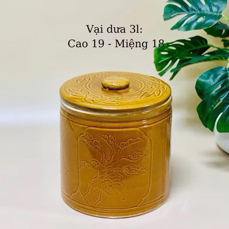 Vại Muối Dưa Muối Cà Muối Kimchi / Hũ Đựng Gạo Đồ Khô Gốm Sứ Bát Tràng Cao Cấp