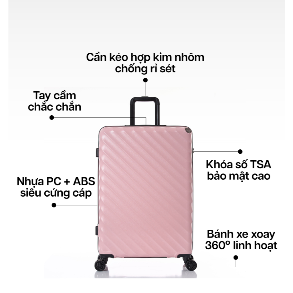 Ảnh Vali Kéo MIAvn Du Lịch Larita WENY - Size 20/24/28, Nhựa PC/ABS Cứng Cáp Bền Bỉ, Bảo Hành Trọn Đời 4