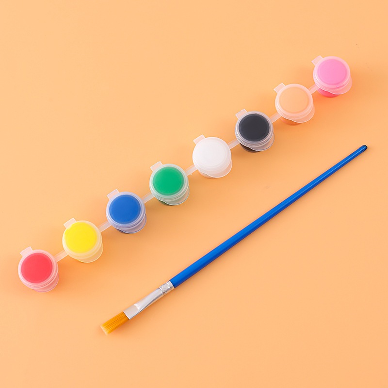 Set 8 màu nước và 1 bút lông cho bé tô tượng  vẽ tranh lên giấy lên tường tiện