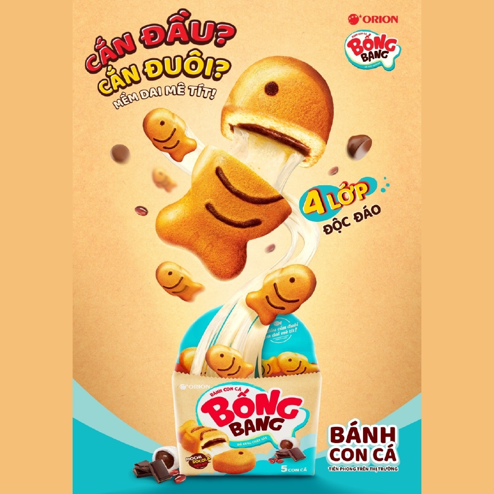 [LIVESTREAM] COMBO 5 Túi Bánh Con Cá Bống Bang nhân MOCHI SOCOLA Đậu Đỏ (145g x 5 túi)
