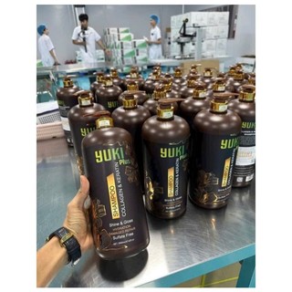 Cặp Gội xả Yuki Plus Collagen Keratin dung tích 4000ml/ cặp, phục hồi tóc khô xở hử tổn