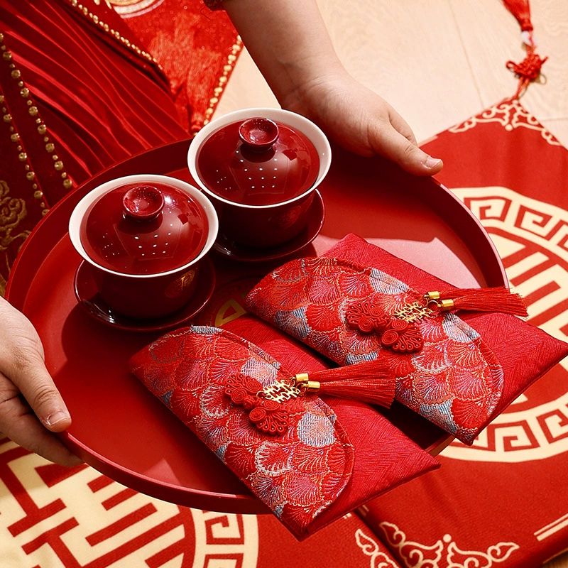 Bao lì xì vải gấm cao cấp dùng cho lễ cưới, ăn hỏi, nạp tài, mừng tuổi năm mới - K87
