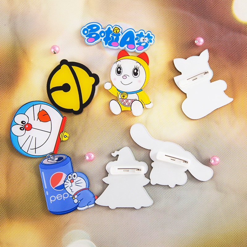 Combo 10 Ghim huy hiệu pin Động Vật cài áo ba lô phi hành gia 3cm 4cm