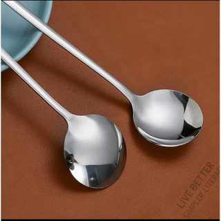 Inox 304 Combo 5 Thìa Hàn Tròn Bạc Cao Cấp Muỗng Cơm Tròn Siêu Đẹp Lung Linh Thép Không Rỉ 304