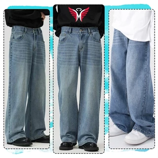 Quần Jean Nam Ống Siêu Rộng LUCY MALL - Quần Bò Nam Chất Jean Dày Dặn Dáng Suông Rộng 24-27cm