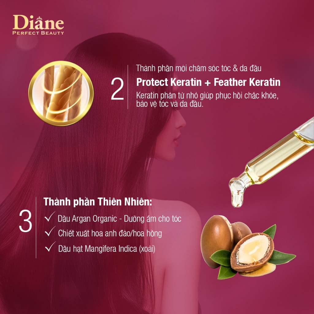 Ảnh Combo dầu gội xả giảm rụng tóc đến 96% phục hồi gãy rụng Moist Diane Extra Hair Fall Control 50ml*2 4