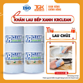 [Combo 4] Cuộn khăn giấy lau bếp xanh KRCLEAN 800 tờ 20x20cm - Khăn lau đa năng, siêu thấm hút, lau mọi bề mặt tiện lợi