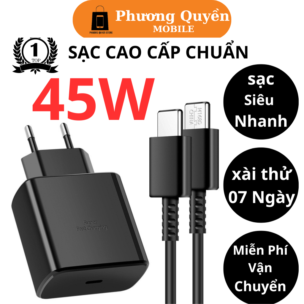 Bộ sạc siêu nhanh 45w dùng cho SAMSUNG, Cóc sạc 45w chuẩn công suất đầu ...