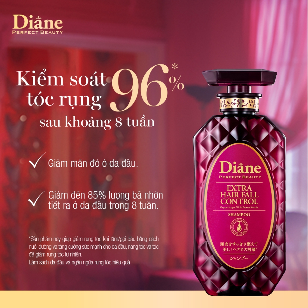 Ảnh Dầu gội giảm rụng tóc đến 96% phục hồi khô xơ chẻ ngọn gãy rụng Diane Extra Hair Fall Control 450ml 4