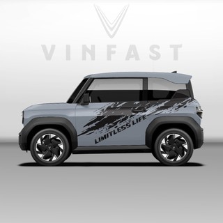 Tem dán xe VF3 - Decal dán xe VF3 MẪU TEM THỂ THAO CÁ TÍNH  1 bộ dán 2 bên ( mẫu VF3 - 57 )