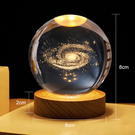 3D vũ trụ thủy tinh pha lê bóng ánh sáng ban đêm với mô hình rất đẹp bên trong đèn trang trí cho bạn gái
