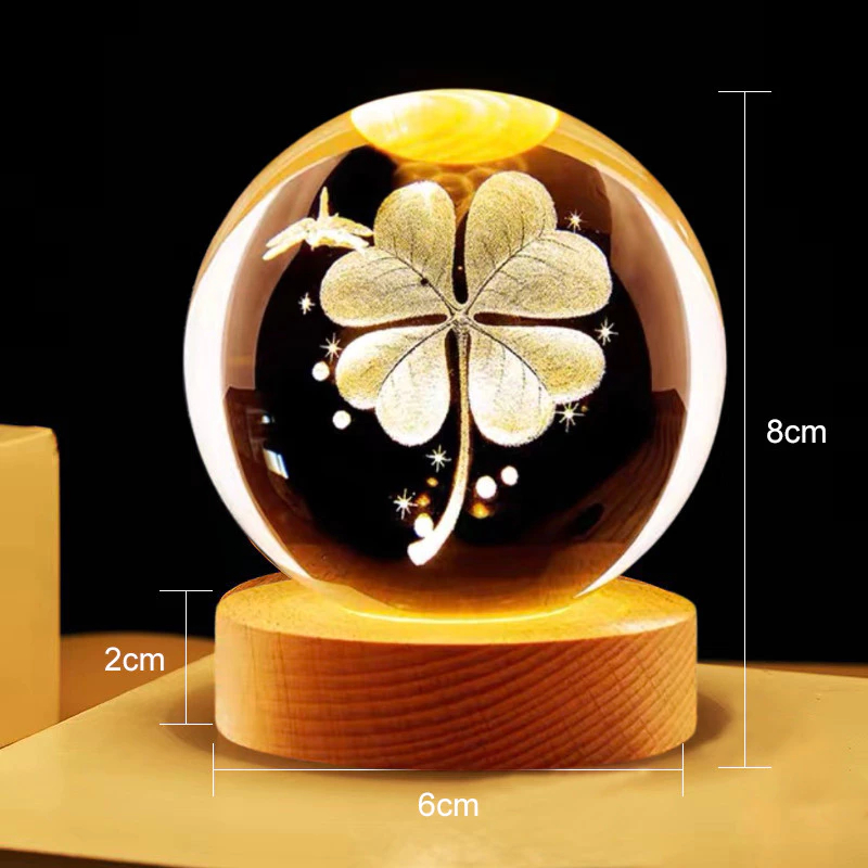 3D vũ trụ thủy tinh pha lê bóng ánh sáng ban đêm với mô hình rất đẹp bên trong đèn trang trí cho bạn gái
