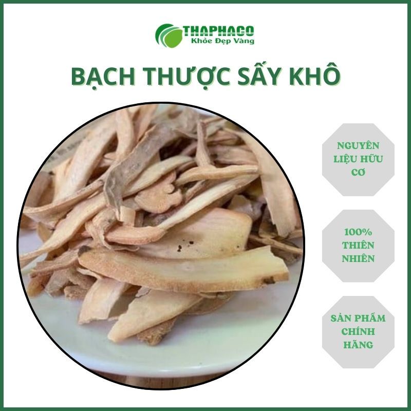Bạch thược sấy khô túi lớn loại 1kg - Hàng sạch thơm cao cấp - Thảo Dược THAPHACO