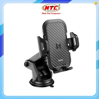 Giá đỡ điện thoại trên Xe hơi, Ô tô Hoco CA76 Gắn trên Taplo, Mặt kính (Đen) - NHẤT TÍN Computer