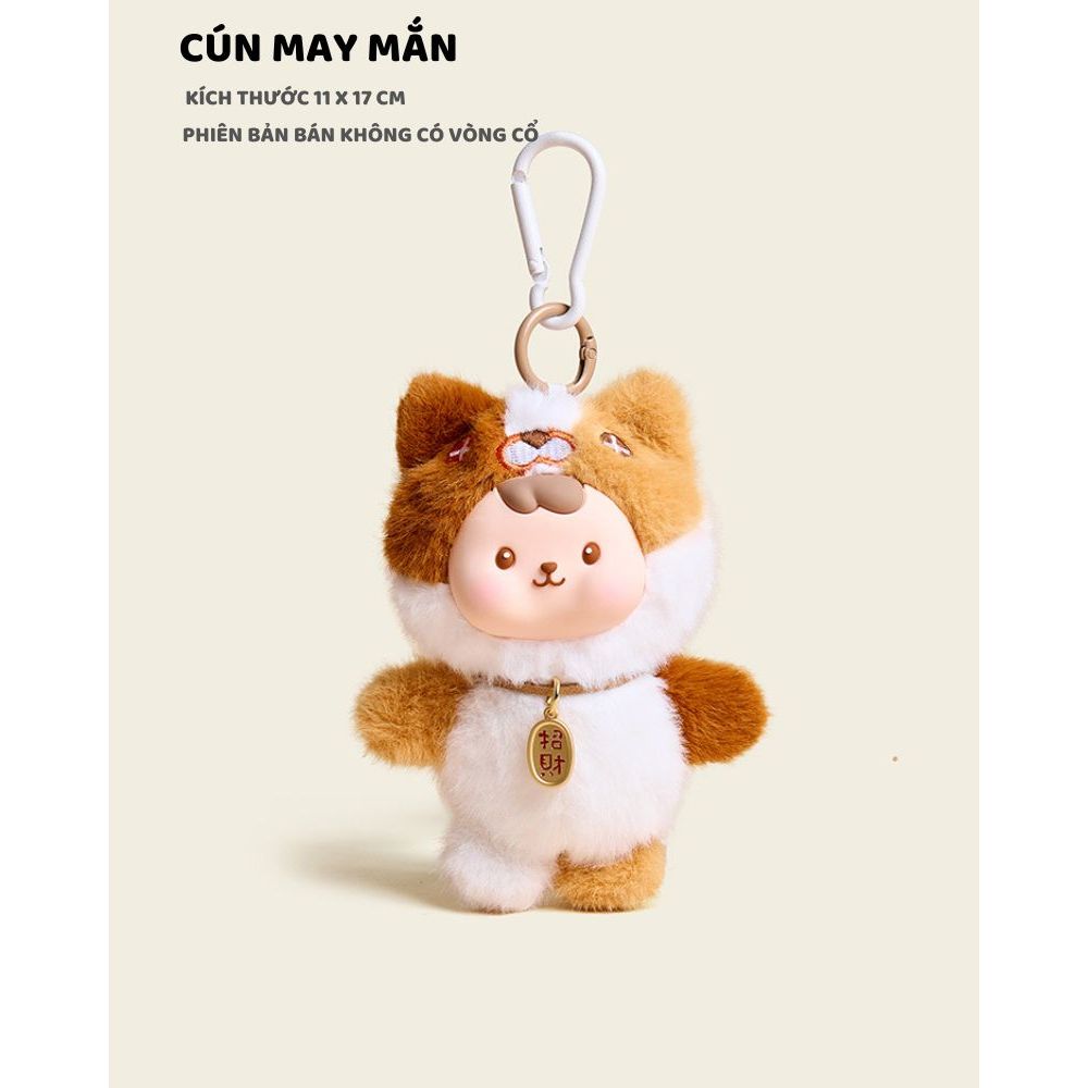 Móc Khóa Đầu Gấu Bông Thỏ,Cáo,Heo,Khủng Long,Panda Mặt Nhựa Siêu Cấp Dễ Thương Treo Balo,Decor Vui Vẻ 17Cm