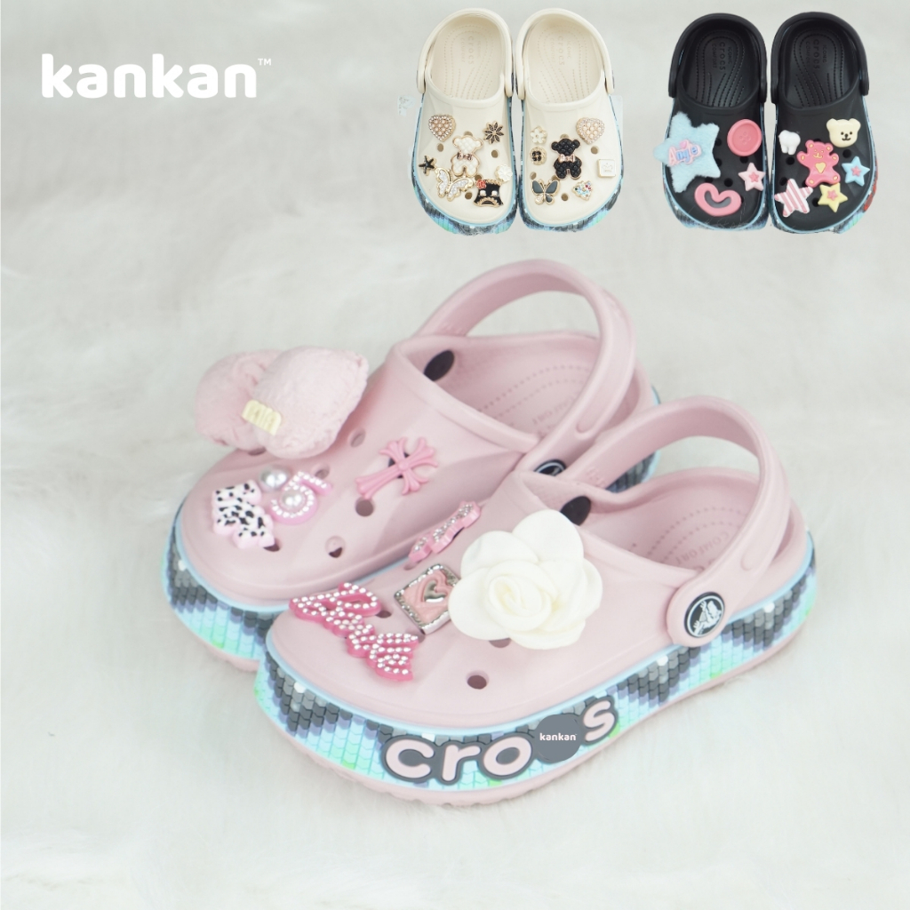 Sục Cho Bé Gái KanKanStore Dép Sục LABUBU CAPYBARA KUROMI Trẻ Em Lớn Đính kèm Sticker KA66