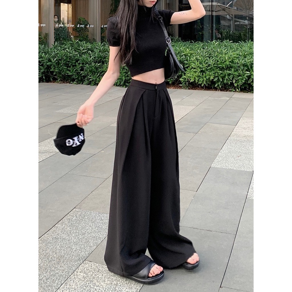 Quần tây ống rộng Joolate dáng suông culottes xếp ly chất GOLD tôn dáng 382 P13K12