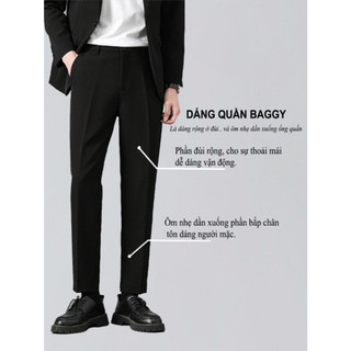 Quần Âu Nam Sidetab HS HOÀNG SỰ GROUP Có Đai Chỉnh Eo Form Baggy Phong Cách Hàn Quốc QTCAP