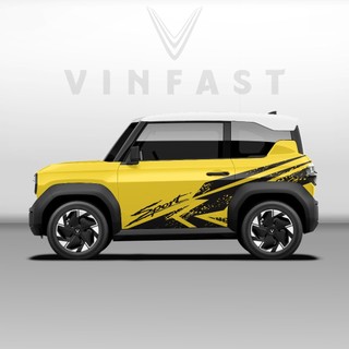 Tem dán xe VF3 - Decal dán xe VF3 MẪU TEM THỂ THAO CÁ TÍNH . 1 bộ dán 2 bên ( mẫu VF3 - 62 )