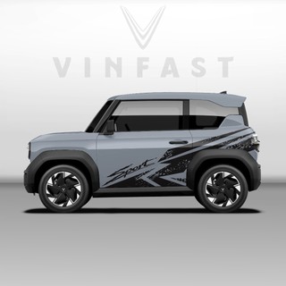 Tem dán xe VF3 - Decal dán xe VF3 MẪU TEM THỂ THAO CÁ TÍNH . 1 bộ dán 2 bên ( mẫu VF3 - 62 )