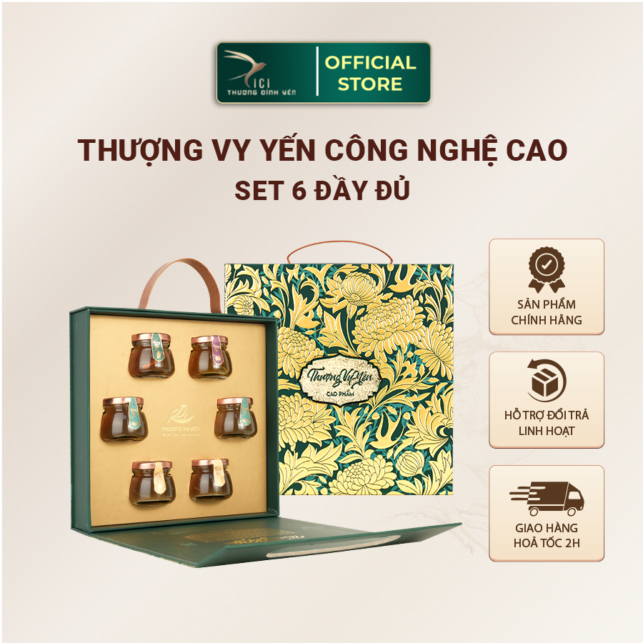 Ảnh Set Quà 6 Hũ Yến Chưng Công Nghệ Cao Cici Thượng Đỉnh Yến Yến Sào Khánh Hoà 50G Yến Nguyên Chất Cao Cấp 1